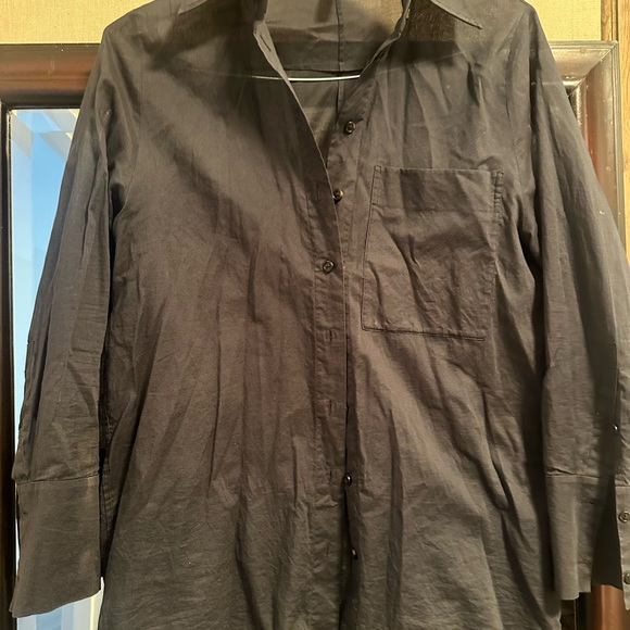 COS Black Button-Front Top - Picture 1 of 3
